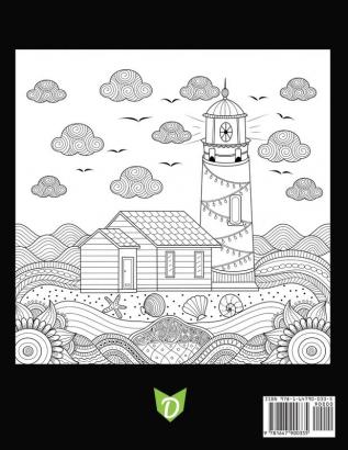 Lighthouses Coloring Book: A Lighthouse Coloring Book for Adults