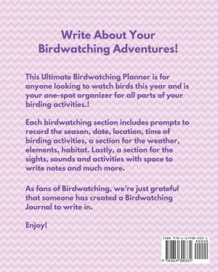 Birdwatching Journal For Kids: Birding Notebook - Ornithologists - Twitcher Gift - Species Diary - Log Book For Bird Watching - Equipment Field Journal