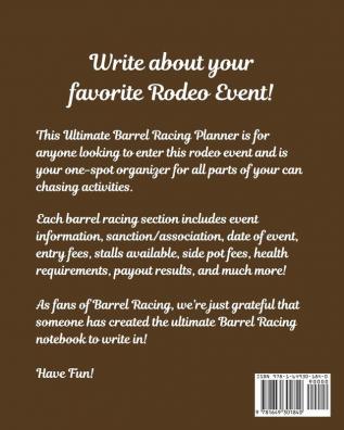 Barrel Racing Log Book: On Deck - Be Thinking - In The Hole - Rodeo Event - Cloverleaf - Chasing Cans