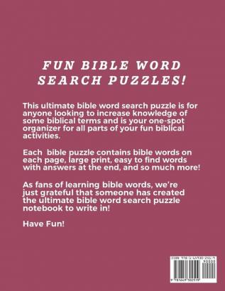 Word Search Bible Puzzle Book: Christian Living Puzzles and Games Spiritual Growth Worship Devotion