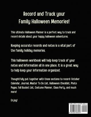 Halloween Memory Book: Spooky Good Halloween Planner - Calendar Organizer - Activities