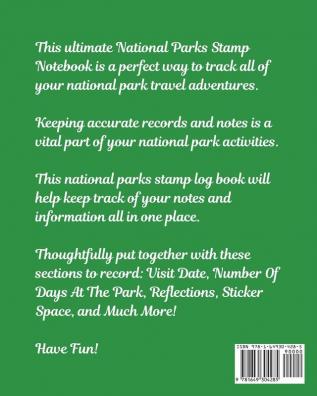 National Park Stamps Book For Kids: Outdoor Adventure Travel Journal - Passport Stamps Log - Activity Book