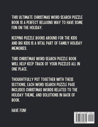 Christmas Word Search For Adults: Puzzle Book - Holiday Fun For Adults and Kids - Activities Crafts - Games