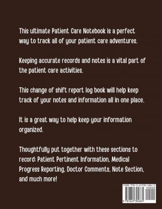 My Patient Care Log Book: Nurse Appreciation Day - Change of Shift - Hospital RN's - Long Term Care