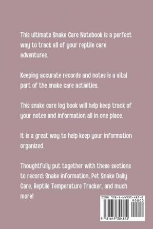 Snake Care Log Book