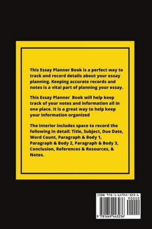 Essay Planner: Plan And Write Essays College High School Middle School Writing Skills Book Journal