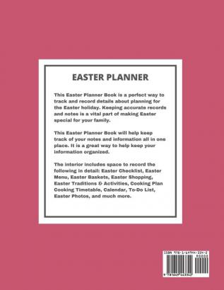 Easter Planner: Easter Sunday Organizer Eggs Basket And Bunny Holiday Gifts