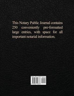 Notary Public Journal Large Entries