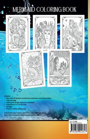 Mermaid Adult Coloring Book : Fantasy Mermaid Coloring Book | Stress Relieving Designs For Adults Relaxation - Great Gift For Mermaids Lovers