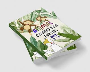 Animal coloring book for kids ages 4 - 8 : Coloring book with models of wild and domestic animals made with professional graphics for girls boys and beginners of all ages.