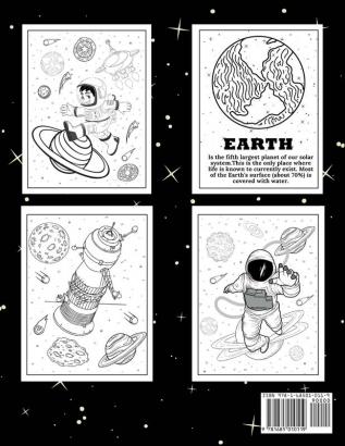 Space Coloring Book for Kids: Great Outer Space Coloring with Planets Rockets Astronauts Aliens Meteors Space Ships and More Fun and Facts Children's Coloring Books