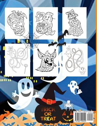 Count Down to Halloween: Activity Book Color Dot-Marker and Maze With 100 pages of Activities Toddlers Kindergarten and Kids Ages 2-4 3-6