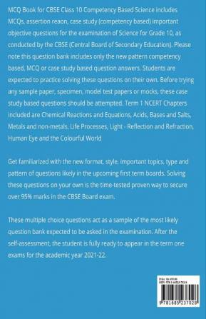 MCQs Class 10 Science CBSE Objective Chapterwise Question Bank For Term 1 Boards : New Pattern Assertion Reason Case Study Multiple Choice Grade 10 Exams