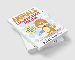 Animals coloring book for kids : Color cheeky kitten and squeaky birds