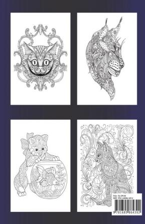 Amazing Cats Coloring Book : Creative Kittens Coloring Book Stress Relieving Designs for Adults Relaxation Cat Adult Coloring Book