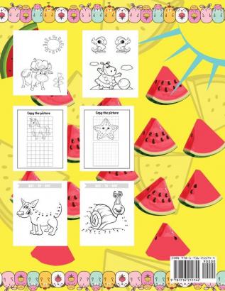 Activity and Coloring Book for Kids 3+ Coloring Pages Animals Dot to Dot Color by Numbers Copy Picture