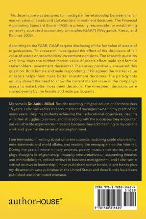 Analyzing the Fair Market Value of Assets and the Stakeholders' Investment Decisions