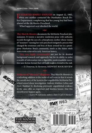 They Must Be Monsters: A Modern-Day Witch Hunt The untold story behind the McMartin phenomenon: the longest most expensive criminal case in U.S. history