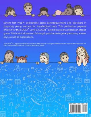 COGAT Grade 2 Test Prep: Gifted and Talented Test Preparation Book - Two Practice Tests for Children in Second Grade (Level 8)