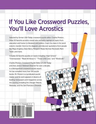 Quote Acrostic Favorites: Features 50 Rewarding Puzzles