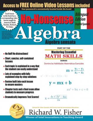 No-Nonsense Algebra Bilingual Edition (English - Spanish): Master Algebra the Easy Way