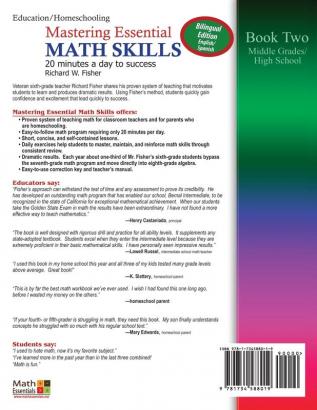 Mastering Essential Math Skills Book 2 Bilingual Edition - English/Spanish