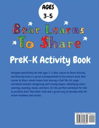 Bear Learns to Share PreK-K Activity Book