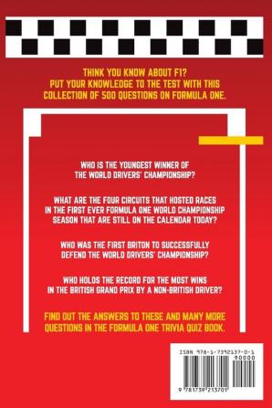 Formula One Trivia Quiz Book