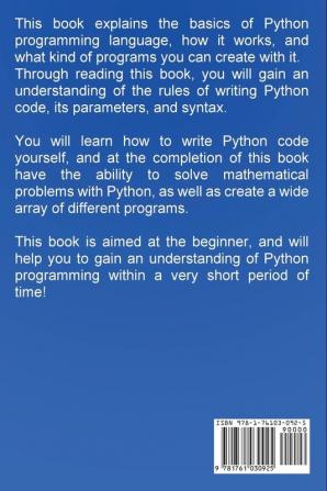 Python Programming for Beginners: A guide to Python computer language computer programming and learning Python fast!