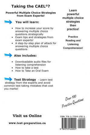 CAEL Test Strategy: Multiple Choice Strategies for Listening Comprehension and Reading Comprehension plus How to Write an Essay!