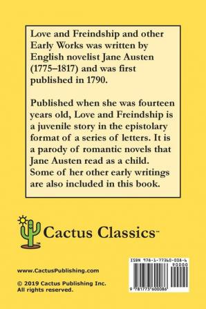 Love and Freindship and other Early Works (Cactus Classics Large Print): 16 Point Font; Large Text; Large Type; Love and Friendship