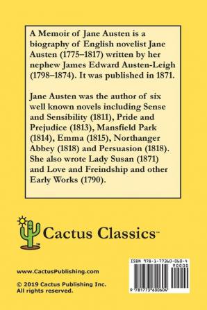 A Memoir of Jane Austen (Cactus Classics Large Print): 16 Point Font; Large Text; Large Type