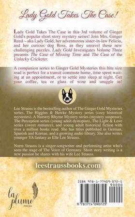 Lady Gold Investigates Volume 3: a Short Read cozy historical 1920s mystery collection