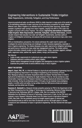 Engineering Interventions in Sustainable Trickle Irrigation