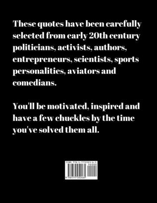 Cryptograms: 200 Large Print Motivational Inspirational and Funny Cryptogram Puzzles from the early 20th century