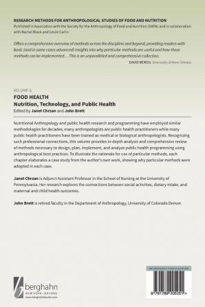 Food Health: Nutrition Technology and Public Health: 3 (Research Methods for Anthropological Studies of Food and Nutrition 3)