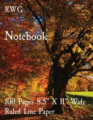 Notebook: 100 Pages 8.5 X 11 Wide Ruled Line Paper