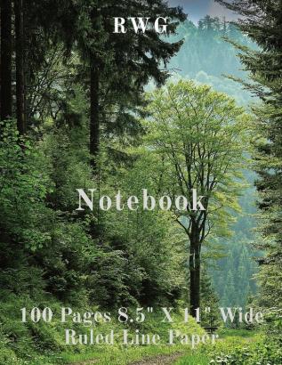 Notebook: 100 Pages 8.5 X 11 Wide Ruled Line Paper