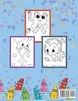 Cute Animals Color By Number For Kids: Coloring Book For Kids Ages 3+