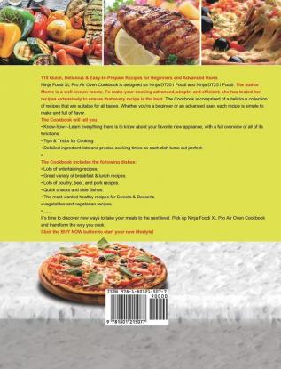 Ninja Foodi XL Pro Air Oven Cookbook: 115 Quick Delicious & Easy-to-Prepare Recipes to Air Fry Bake and Roast for Your Family