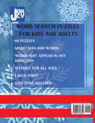 Christmas and Winter Word Search Puzzles for Kids and Adults: 60 Jumbo Word Search Puzzles Activity Game for Kids and Adults