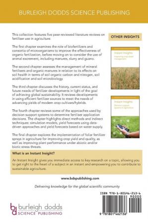 Instant Insights: Fertiliser Use in Agriculture: 41 (Burleigh Dodds Science: Instant Insights)