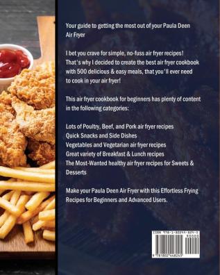 Paula Deen Air Fryer Cookbook: 500 Effortless Frying Recipes for Beginners and Advanced Users