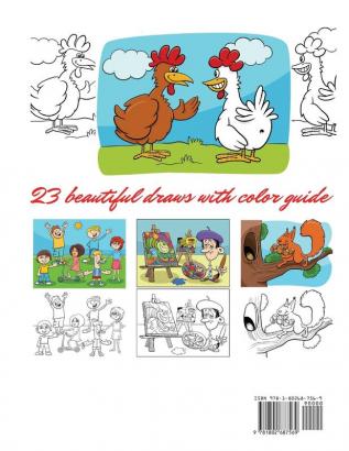 Look and Color - coloring book: Look and Color coloring book for kids Toddlers Girls and Boys Activity Workbook for kinds Easy to coloring Ages 3-8