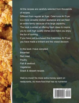 CateVoice Air Fryer Cookbook for Family: The Complete Guide Recipe Book to Air Fry Effortless Tasty Dishes