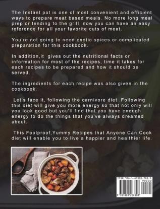 1000 Carnivore Diet Instant Pot Cookbook: 1000 Days Foolproof Yummy Recipes that Anyone Can Cook