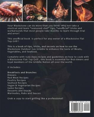 Blackstone Flat Top Grill Cookbook 1500: 1500 Days Delicious Recipes plus Pro Tips