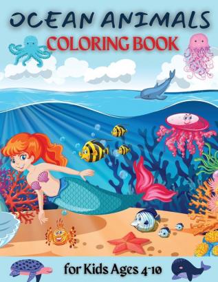 Ocean Coloring Book: Cute Ocean Animals