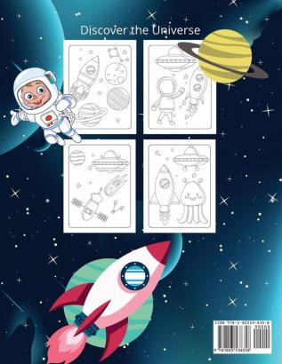 Space Coloring Book: Fantastic Outer Space Coloring with Planets Astronauts Space Ships Rockets (Children's Coloring Books)