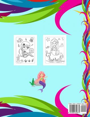 Mermaid Coloring Book: Mermaid Coloring Album Activity Book for Kids Ages 4-8. Page Size 8.5 X 11 inches. 112 Pages